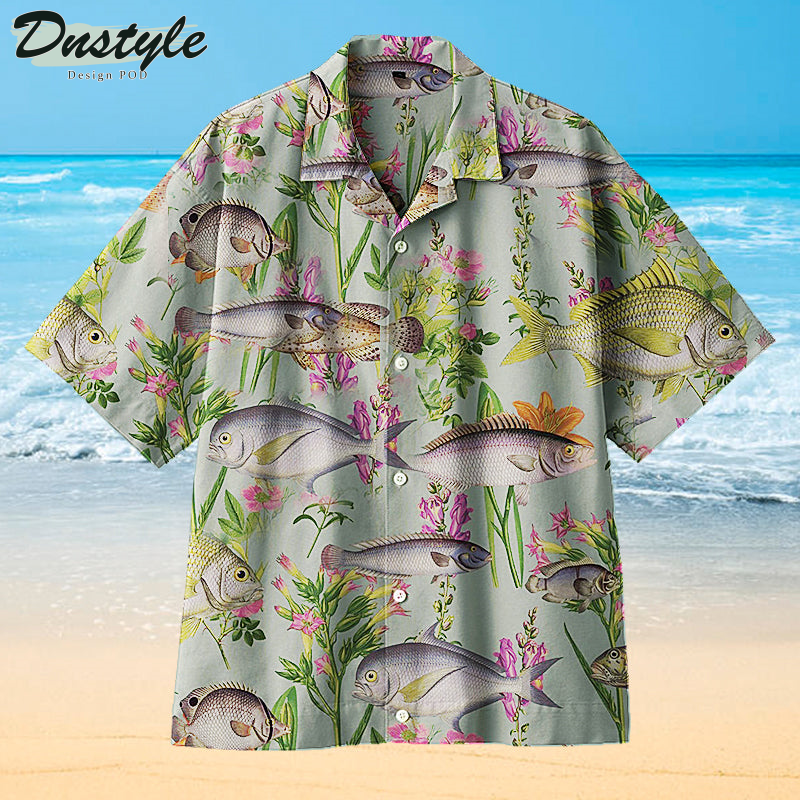 Fish And Flowers On Land Hawaiian Shirt