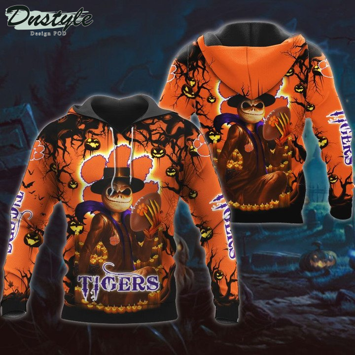 Clemson Tigers Jack Skellington Halloween 3D Hoodie Tshirt