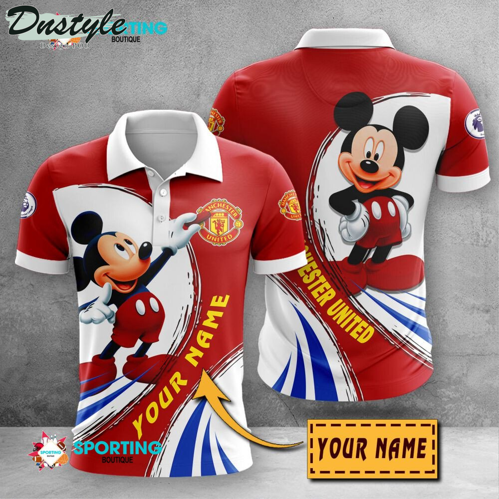 Manchester United Mickey Mouse Personalized Polo Shirt