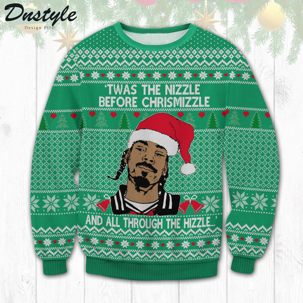 Snoop Dogg Twas The Nizzle Before Chrismizzle Ugly Christmas Sweater