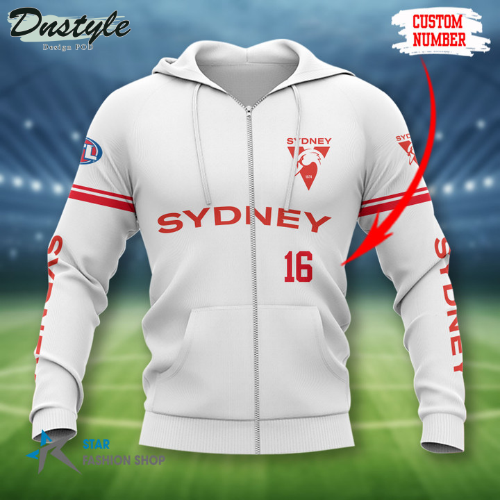 Sydney Swans Custom Name 3D Hoodie Tshirt
