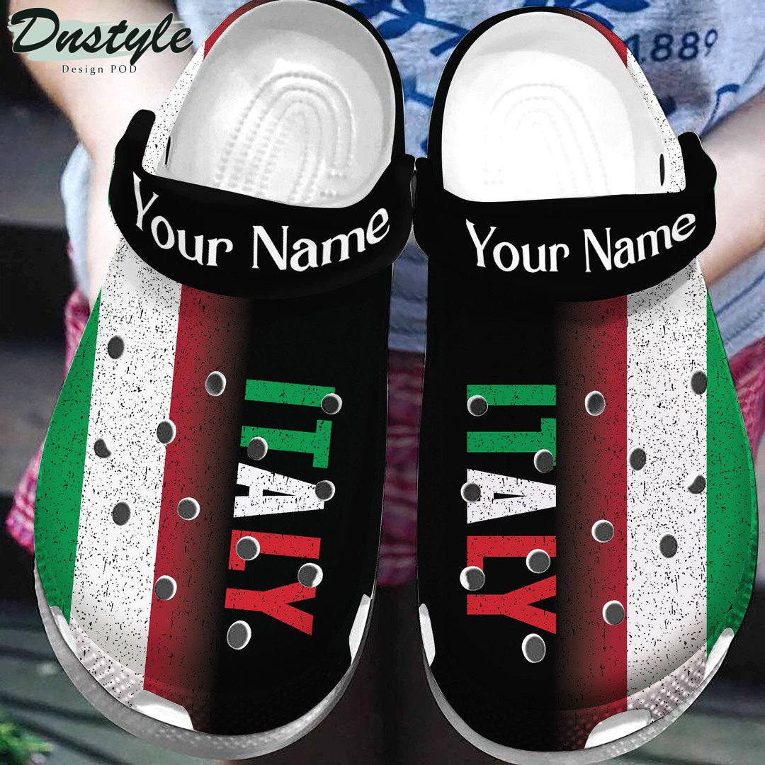 Italy A Half Flag Custom Name Clog Crocs Shoes