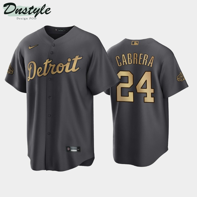 Detroit Tigers Miguel Cabrera #24 2022 MLB All-Star Game AL Charcoal Jersey