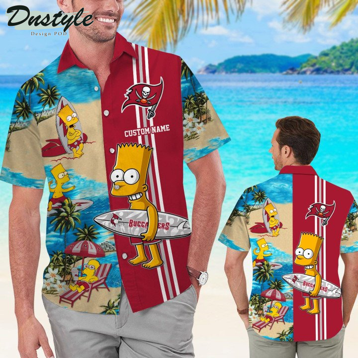 Tampa Bay Buccaneers Simpsons Custom Name Hawaiian Shirt And Short