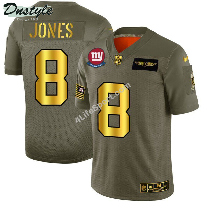 Daniel Jones 8 New York Giants Brown-Green Football Jersey