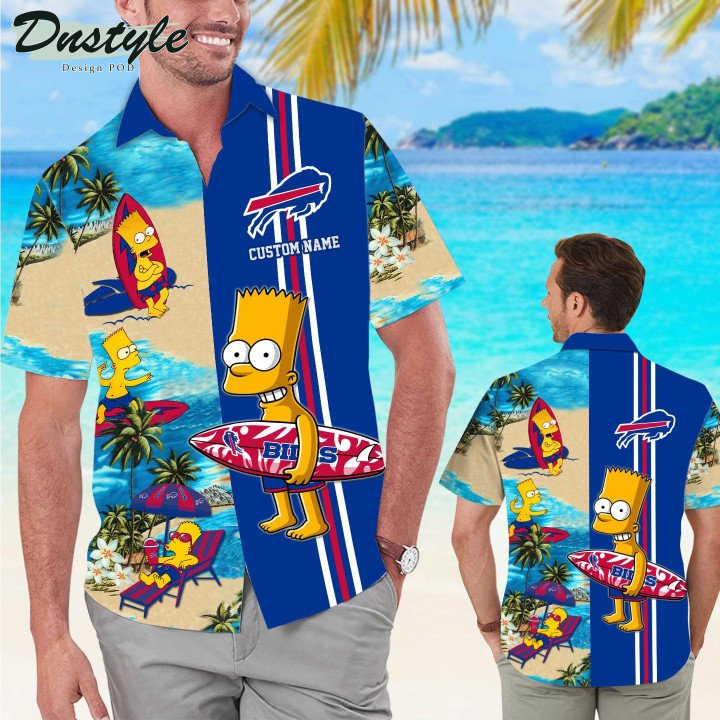 Buffalo Bills Simpsons Custom Name Hawaiian Shirt And Short