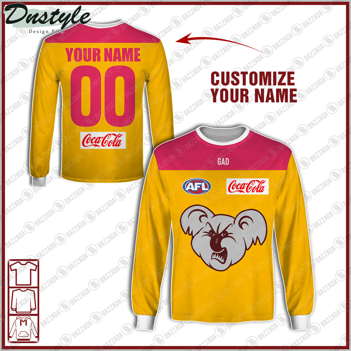 Brisbane Bears FC 2016 Vintage Custom Hoodie Tshirt