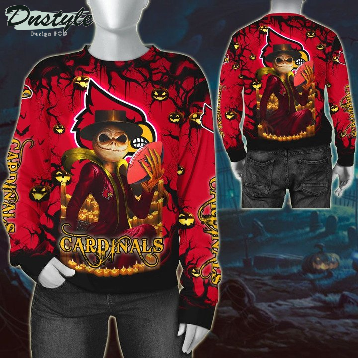 Louisville Cardinals Jack Skellington Halloween 3D Hoodie Tshirt