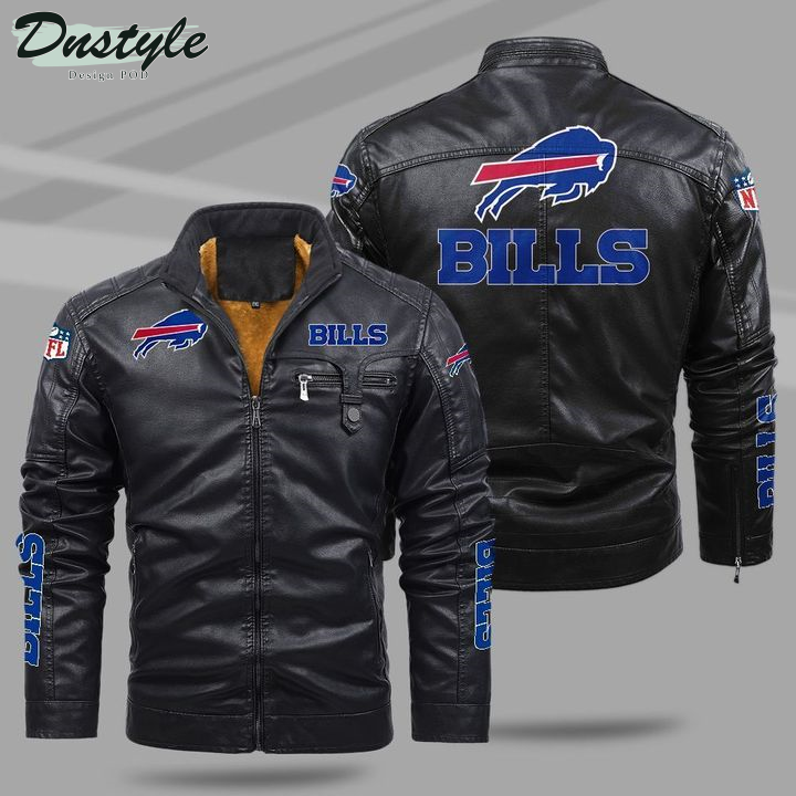 Buffalo Bills Fleece Leather Jacket