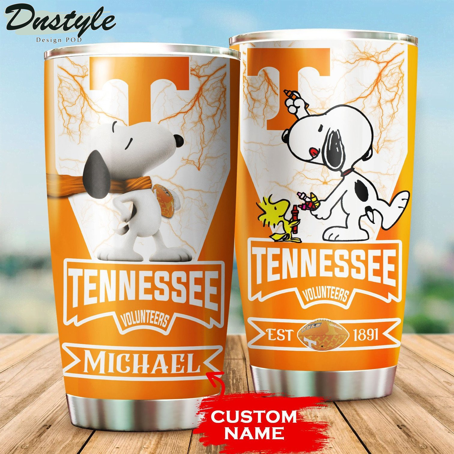 Personalized Tennessee Volunteers Snoopy Tumbler