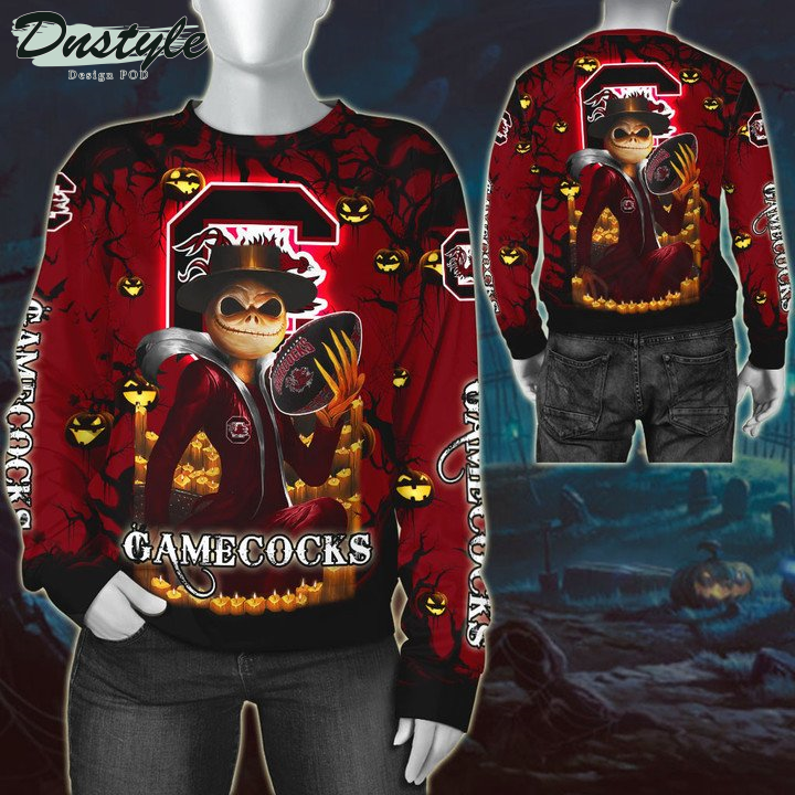 Outh Carolina Gamecocks Jack Skellington Halloween 3D Hoodie Tshirt