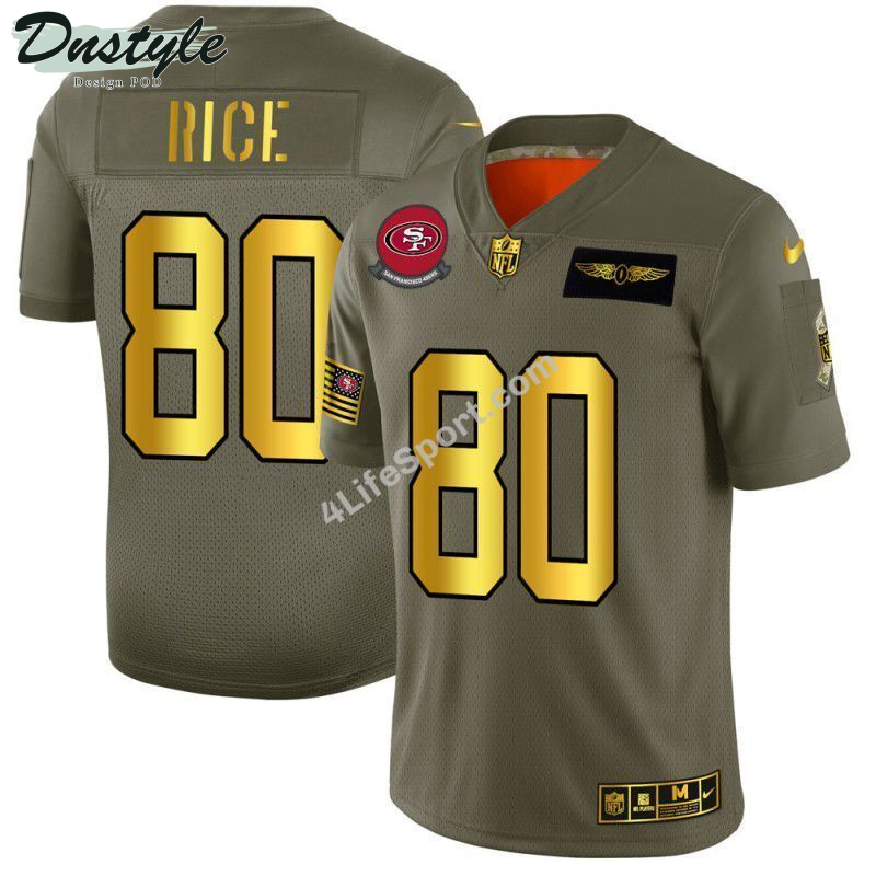 Jerry Rice 80 San Francisco 49ers Brown-Green Football Jersey