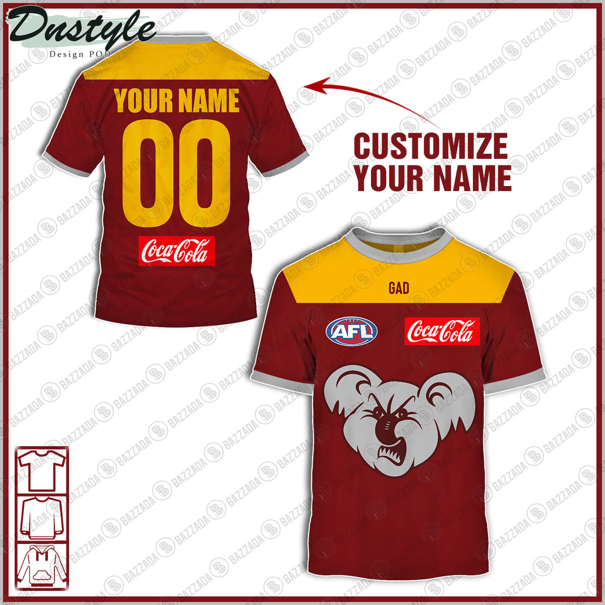 Brisbane Bears FC 2015 Vintage Custom Hoodie Tshirt
