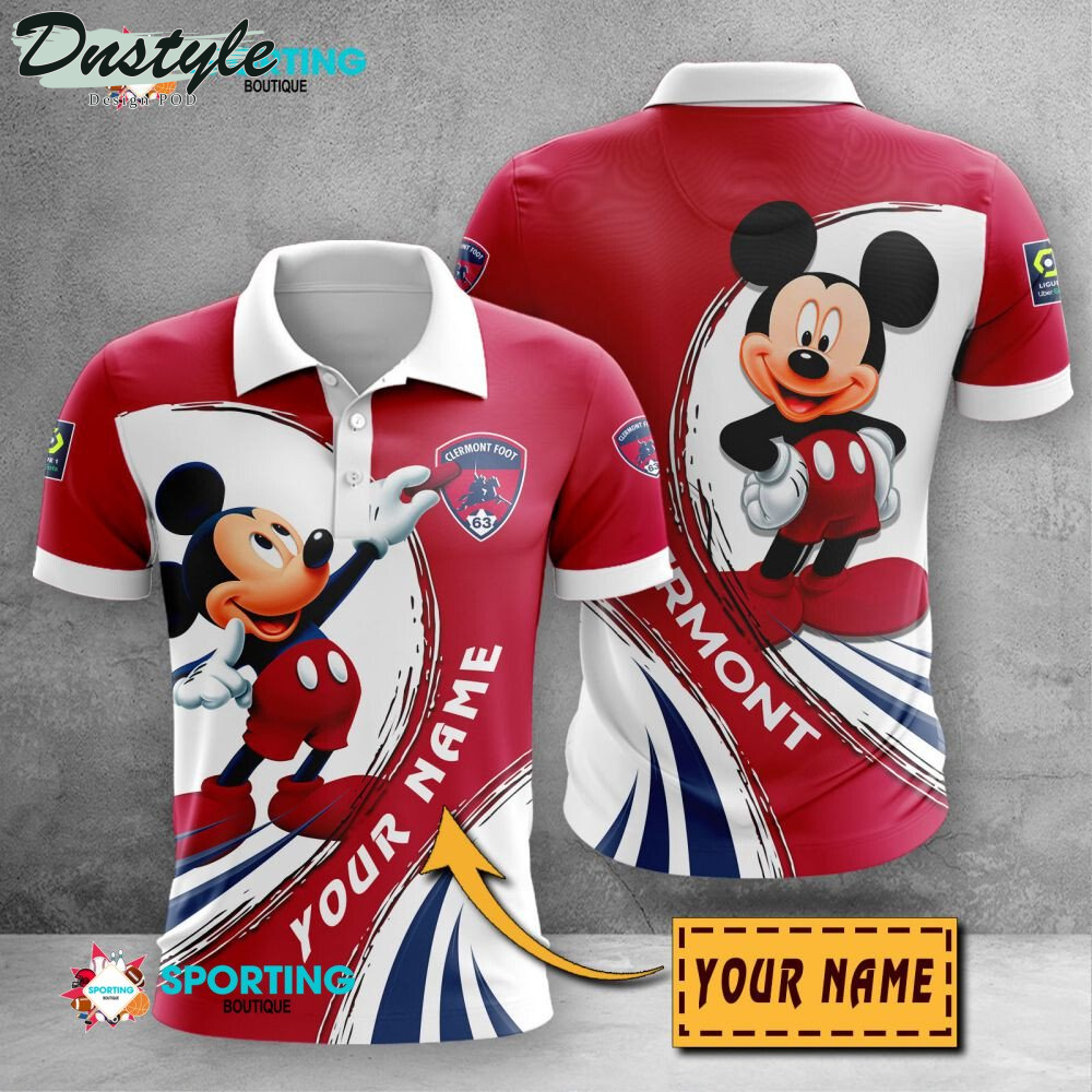 Clermont Foot Auvergne 63 Mickey Mouse Personalized Polo Shirt