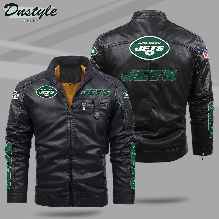 New York Jets Fleece Leather Jacket