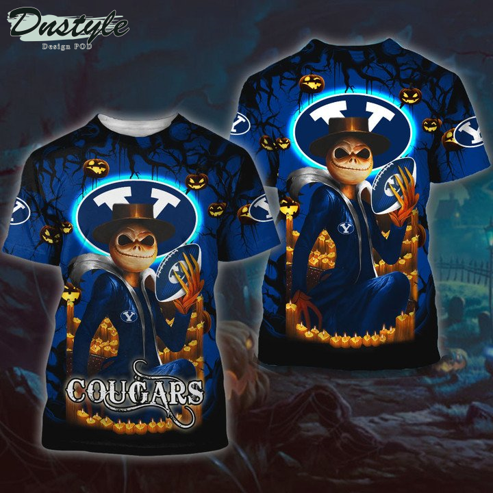 Byu Cougars Jack Skellington Halloween 3D Hoodie Tshirt