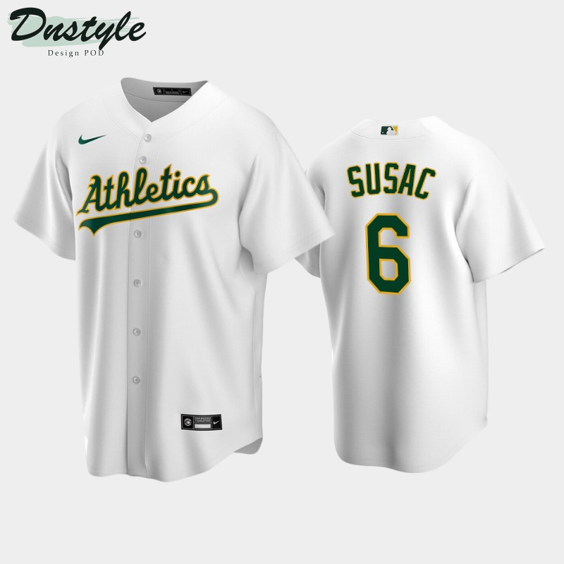 2022 MLB Draft Oakland Athletics Daniel Susac #6 White Home Jersey