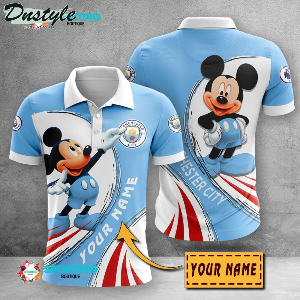 Manchester City F.C Mickey Mouse Personalized Polo Shirt