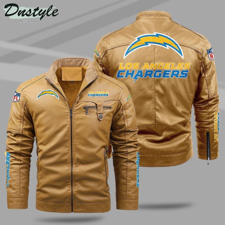 Los Angeles Chargers Fleece Leather Jacket