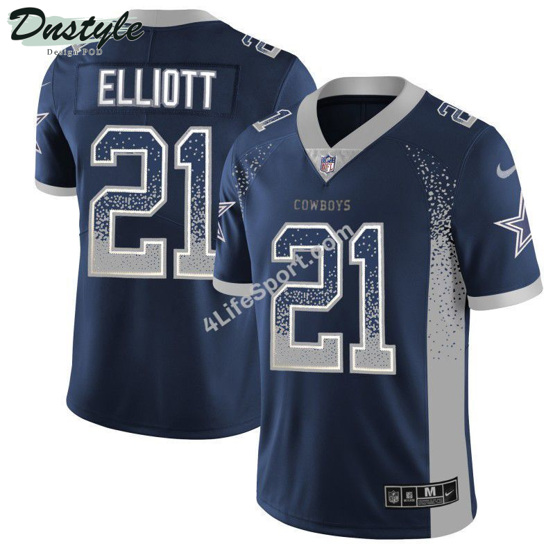 Ezekiel Elliott 21 Dallas Cowboys Navy Football Jersey