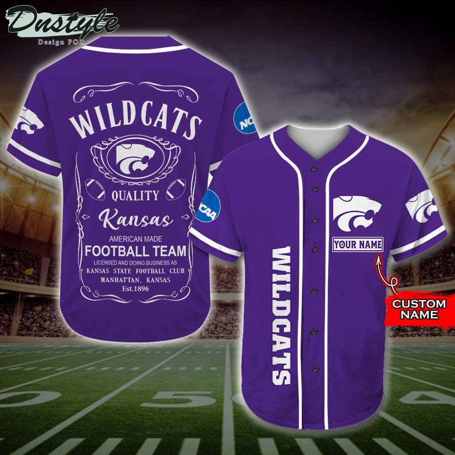 Personalized Kansas State Wildcats Jack Daniel's Baseball Jersey