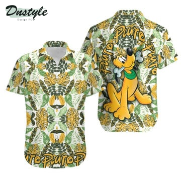 Pluto Dog Disney Tropical Leaves Hawaiian Shirt