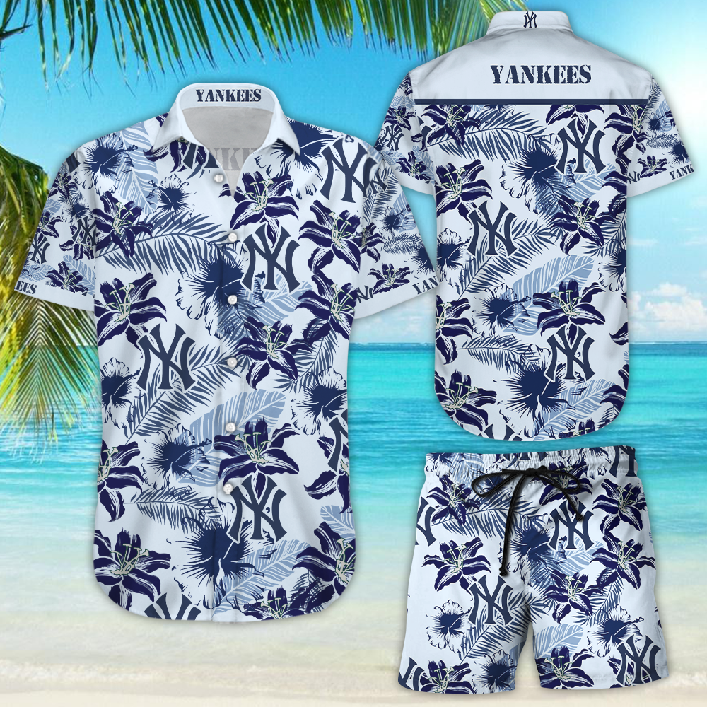 New York Yankees Hawaiian Shirt Beach Shorts