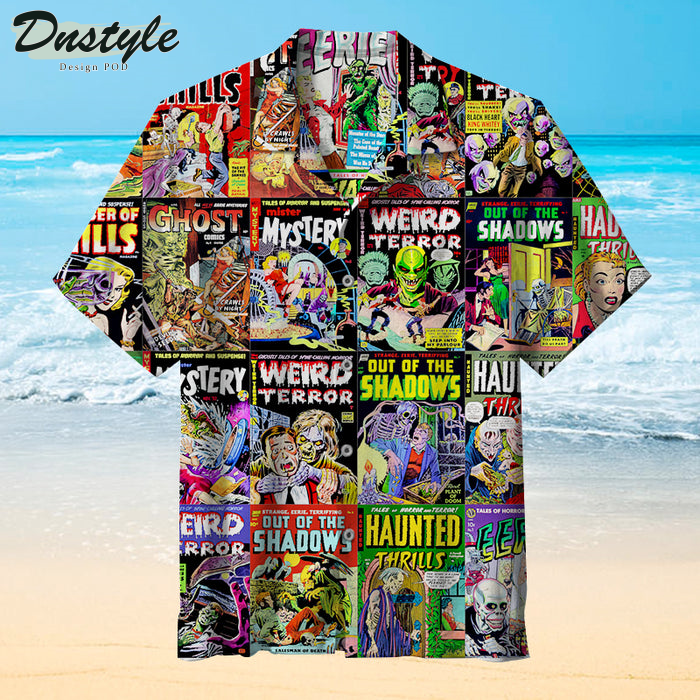 Vintage Horror Comic Book Covers Universe Hawaiian Shirt