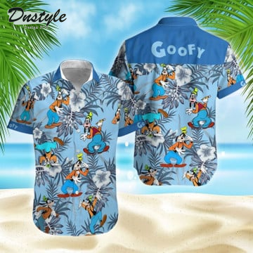 Goofy Dog Disney Cartoon Graphics Hibicus Hawaiian Shirt
