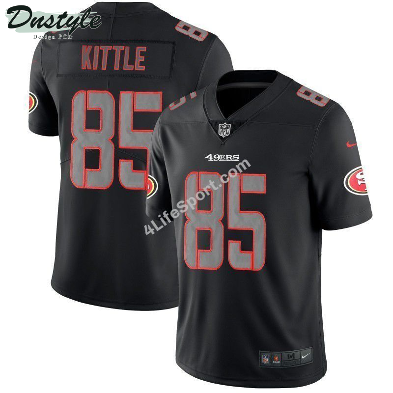 George Kittle 85 San Francisco 49ers Black Orange Football Jersey