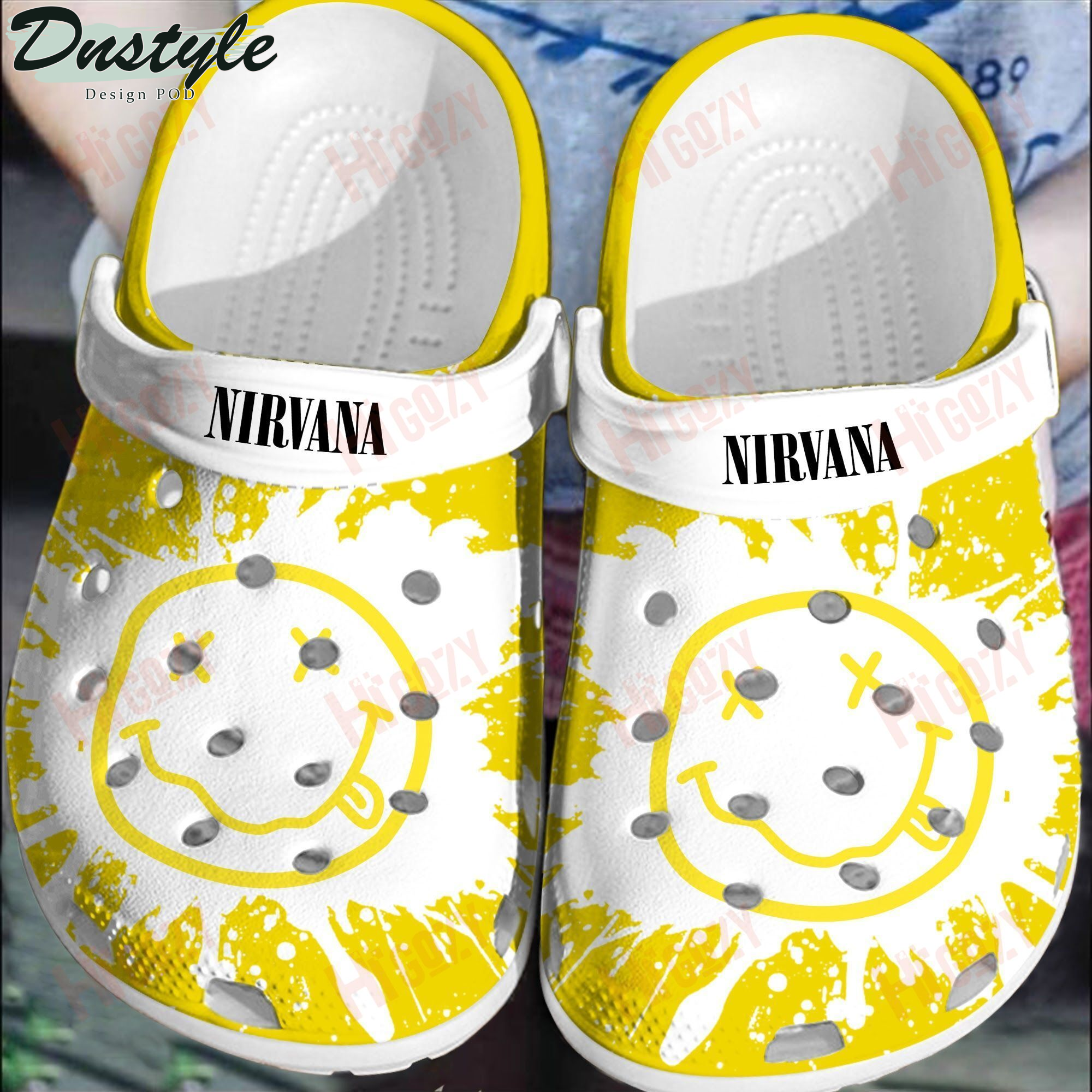 Nirvana Yellow Nirvana Tie Dye Crocs Crocband Clog