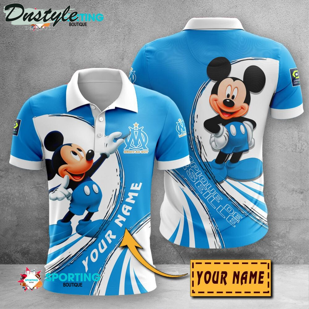 Olympique de Marseille Mickey Mouse Personalized Polo Shirt