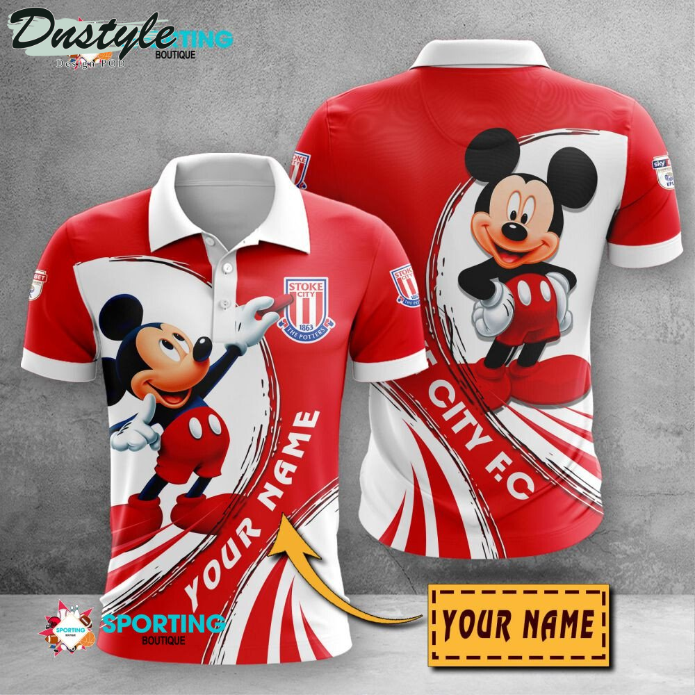 Stoke City F.C Mickey Mouse Personalized Polo Shirt