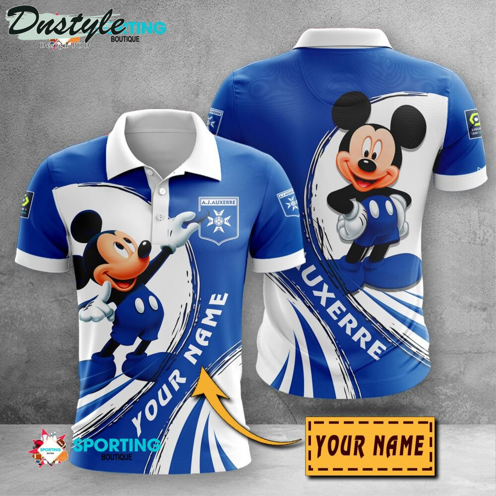 AJ AuxerreMickey Mouse Personalized Polo Shirt