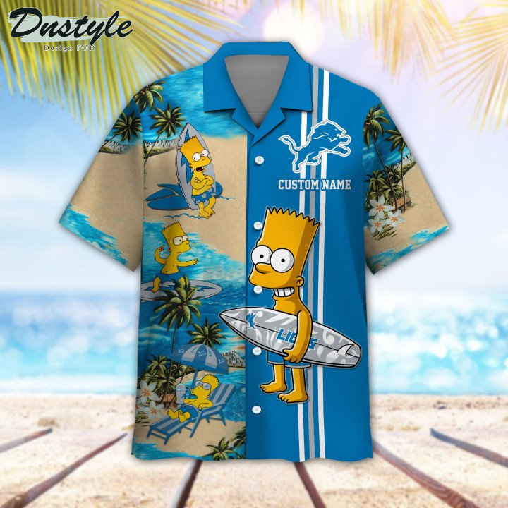 Detroit Lions Simpsons Custom Name Hawaiian Shirt And Short