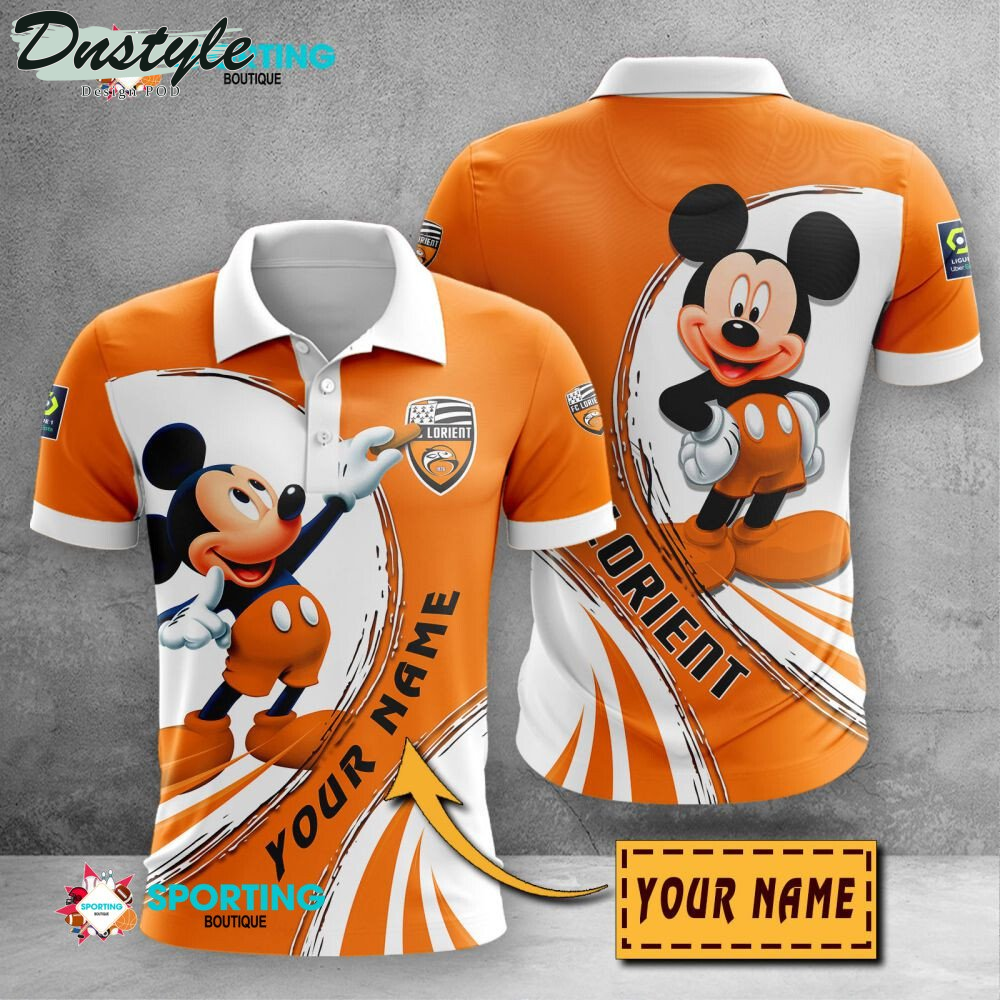 FC Lorient Mickey Mouse Personalized Polo Shirt