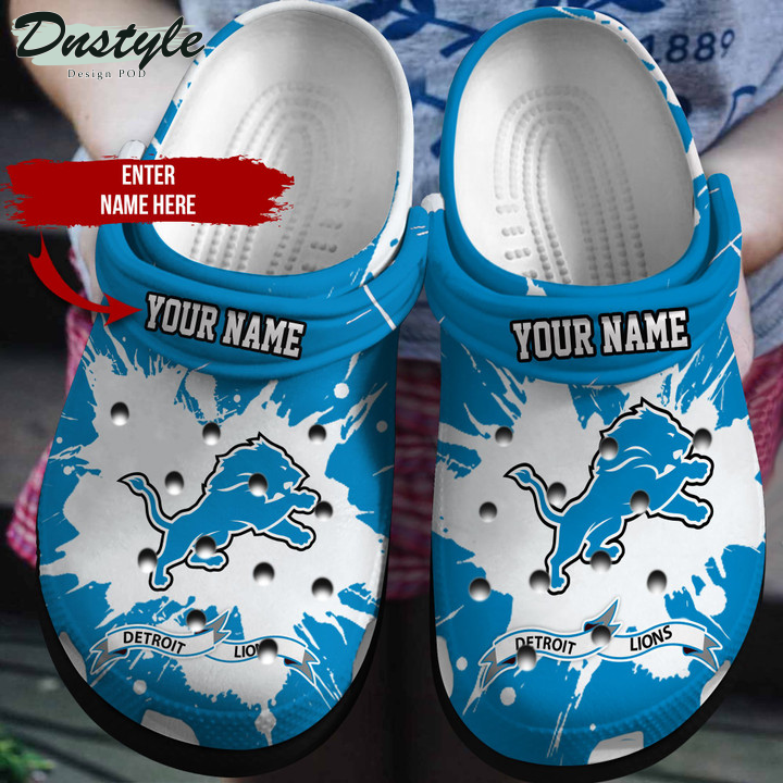 Detroit Lions Personalized Crocs Clog Shoes