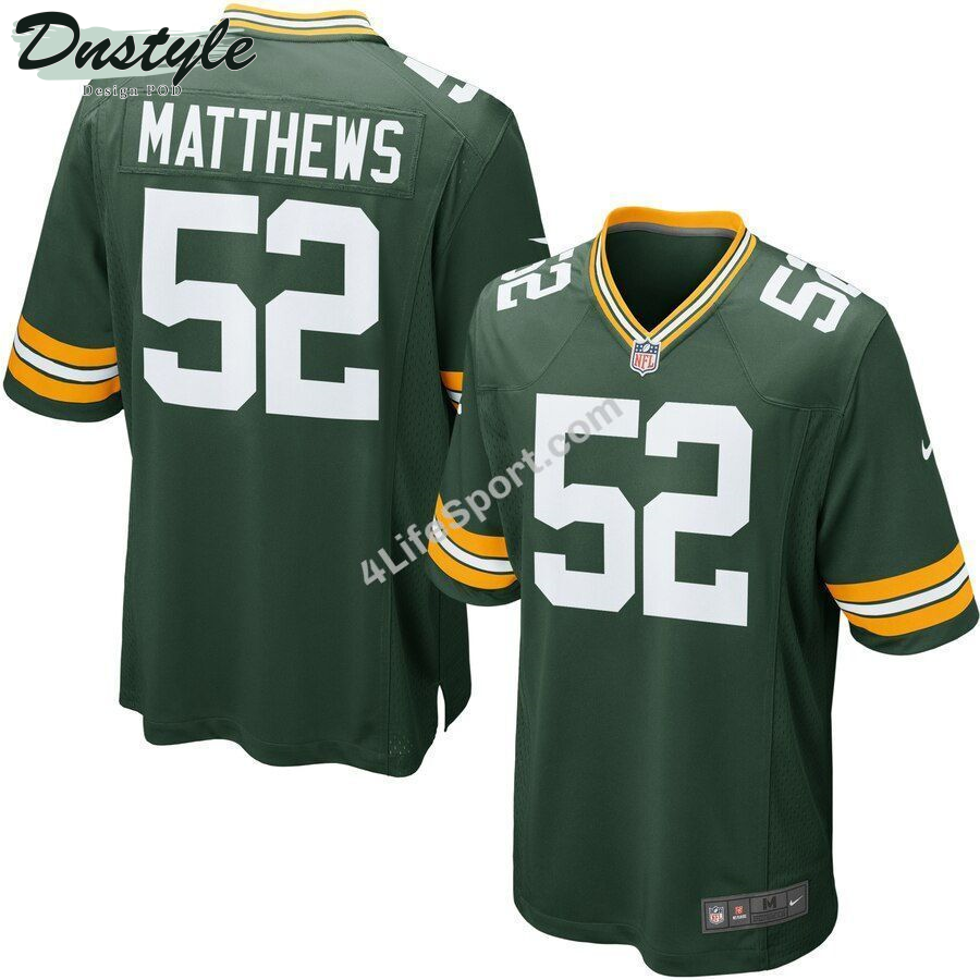 Clay Matthews III 52 Green Bay Packers Green Football Jersey