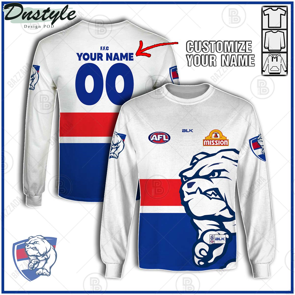 Western Bulldogs FC AFL Version 3 Custom Hoodie Tshirt