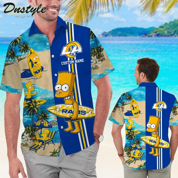 Los Angeles Rams Simpsons Custom Name Hawaiian Shirt And Short