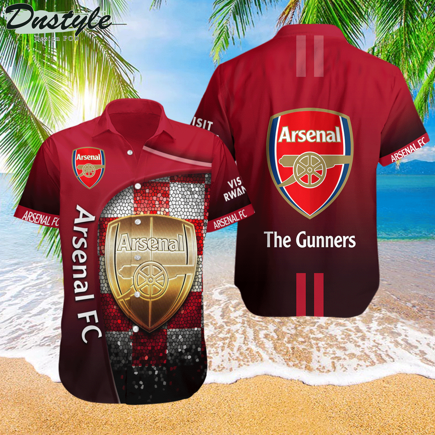 Arsenal 3d The Gunners Hawaiian Shirt