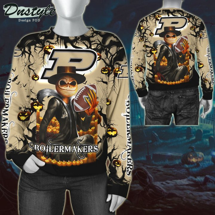 Purdue Boilermakers Jack Skellington Halloween 3D Hoodie Tshirt