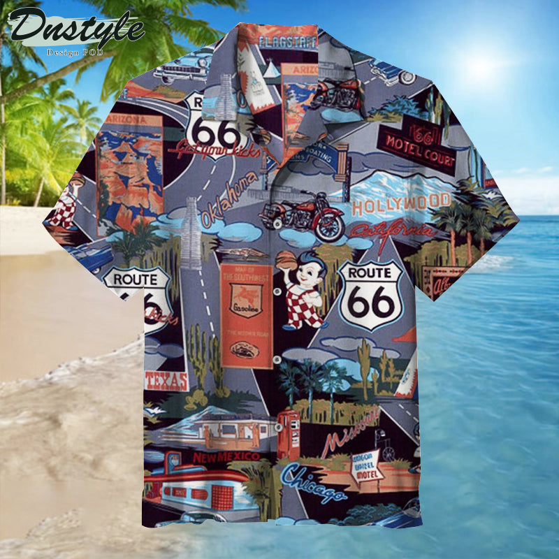 Route 66 Restaurants Diners and Motels Hawaiian Shirt