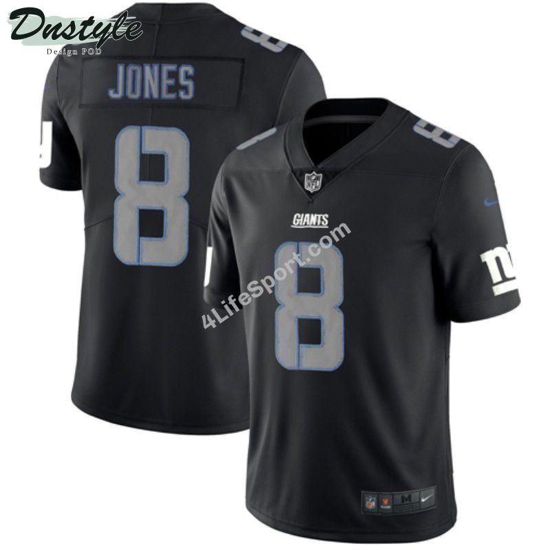 Daniel Jones 8 New York Giants Black Blue Football Jersey