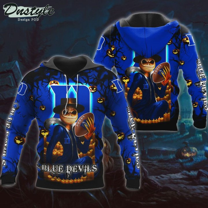 Duke Blue Devils Jack Skellington Halloween 3D Hoodie Tshirt