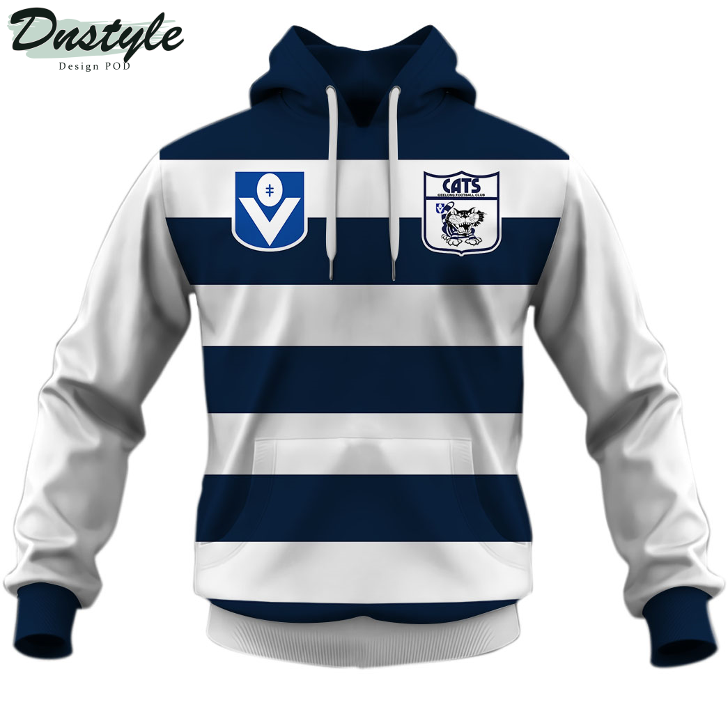 Geelong Cats FC AFL 80s Custom Hoodie Tshirt