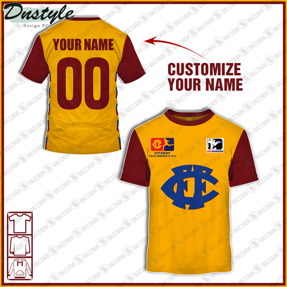 Fitzroy Lions FC 2012 Vintage Custom Hoodie Tshirt