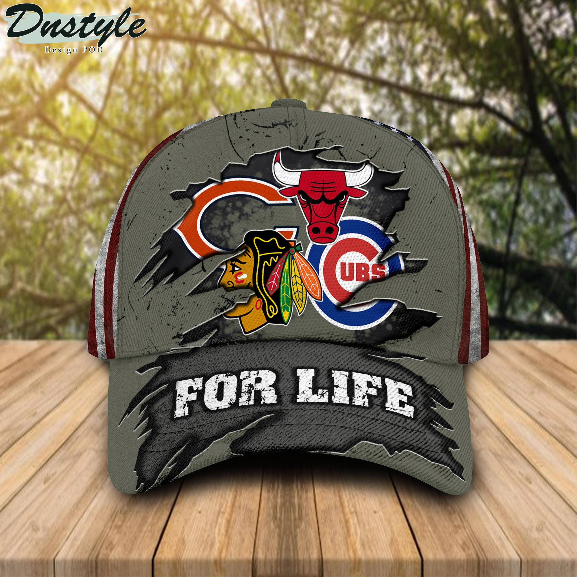 Chicago Cubs Chicago Bulls Chicago Blackhawks Chicago Bears For Life Classic Cap