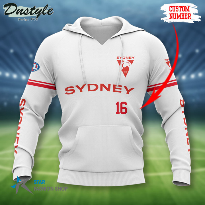 Sydney Swans Custom Name 3D Hoodie Tshirt