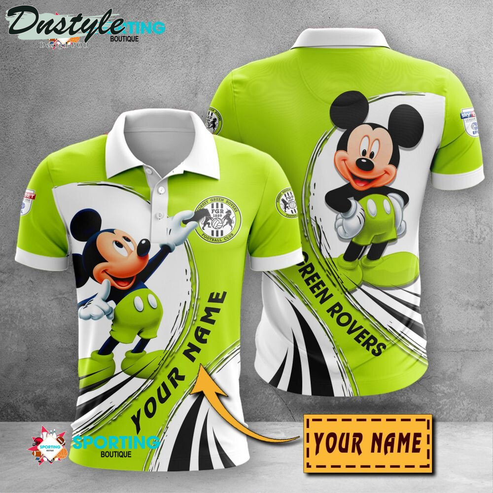 Forest Green Rovers Mickey Mouse Personalized Polo Shirt